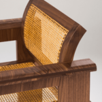 hasır koltuk, ceviz lounge chair, özel üretim japandi koltuk, modern rattan koltuk, collectible design ahşap koltuk