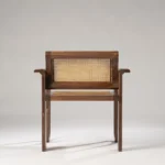 hasır koltuk, ceviz lounge chair, özel üretim japandi koltuk, modern rattan koltuk, collectible design ahşap koltuk