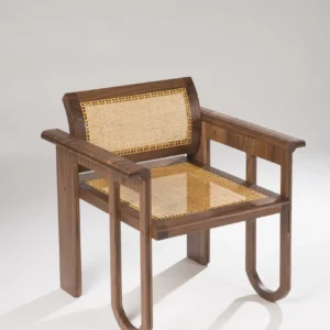 hasır koltuk, ceviz lounge chair, özel üretim japandi koltuk, modern rattan koltuk, collectible design ahşap koltuk