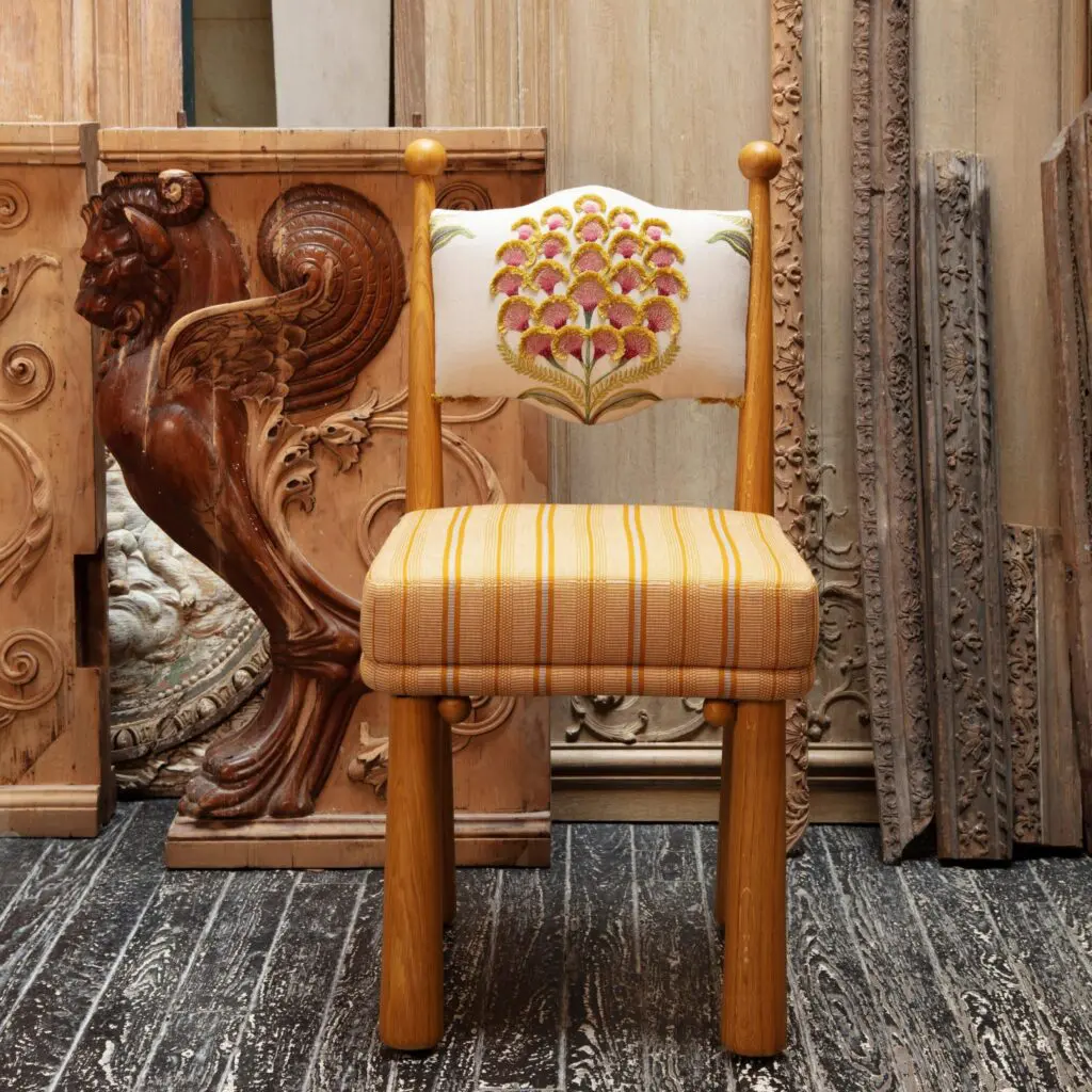 nakisli luxury sandalye, collectible design dining chair, artisan modern ahsap sandalye, ozel uretim contemporary chair, natural oak luxury dining chair
