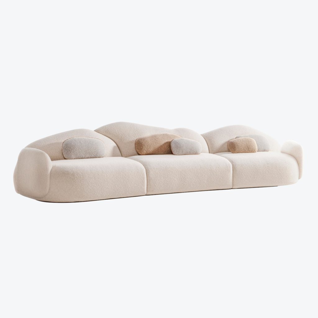 organik moduler kanepe, collectible boucle sofa design, ozel uretim contemporary kanepe, sculptural modern lounge sofa, oversized minimal kanepe