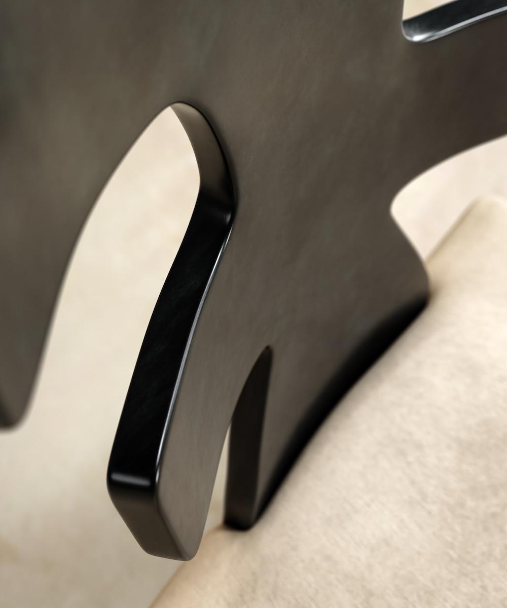 monoblok modern sandalye tasarımı, lake gövdeli yemek sandalyesi, ergonomik sırt detaylı sandalye, özel üretim tasarım sandalye, ısmarlama modern dining chair