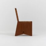 deri örgülü ahşap sandalye, brutalist modern dining chair, özel üretim artisan sandalye, masif ahşap contemporary chair, el örgüsü deri tasarım sandaly