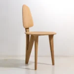 minimal masif ahsap sandalye, contemporary dining chair design, ozel uretim modern sandalye, scandinavian japandi chair, organik formlu ahsap sandalye