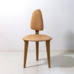 minimal masif ahsap sandalye, contemporary dining chair design, ozel uretim modern sandalye, scandinavian japandi chair, organik formlu ahsap sandalye