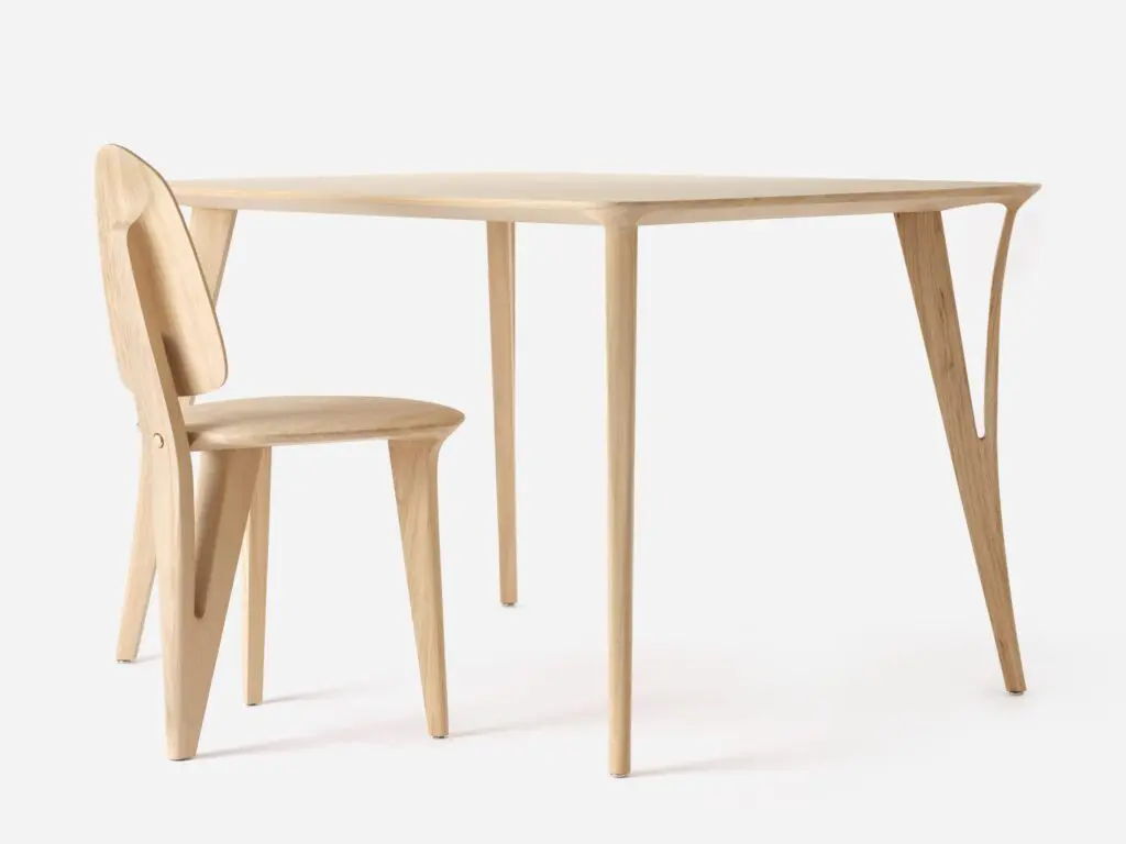 minimal masif ahsap sandalye, contemporary dining chair design, ozel uretim modern sandalye, scandinavian japandi chair, organik formlu ahsap sandalye