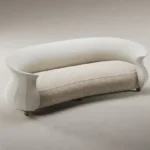 organik formlu özel üretim kanepe, krem dokulu özel ölçü lounge kanepe, kavisli sırtlı sipariş mobilya kanepe, heykelsi gövdeli ısmarlama mobilya koltuk, soft luxury modern salon kanepesi
