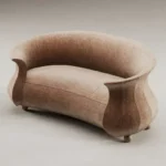 organik formlu özel üretim kanepe, krem dokulu özel ölçü lounge kanepe, kavisli sırtlı sipariş mobilya kanepe, heykelsi gövdeli ısmarlama mobilya koltuk, soft luxury modern salon kanepesi