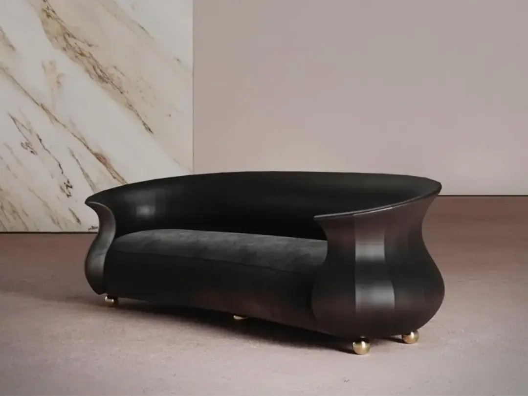 organik formlu özel üretim kanepe, krem dokulu özel ölçü lounge kanepe, kavisli sırtlı sipariş mobilya kanepe, heykelsi gövdeli ısmarlama mobilya koltuk, soft luxury modern salon kanepesi