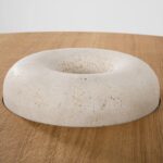 alcopon yemek masası, oval meşe masa, traverten ayaklı yemek masası, özel üretim contemporary dining table, sculptural modern masa