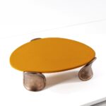 organik orta sehpa, bronz ayaklı sehpa, özel üretim coffee table, collectible design sehpa, lake oval orta sehpa