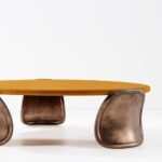 organik orta sehpa, bronz ayaklı sehpa, özel üretim coffee table, collectible design sehpa, lake oval orta sehpa