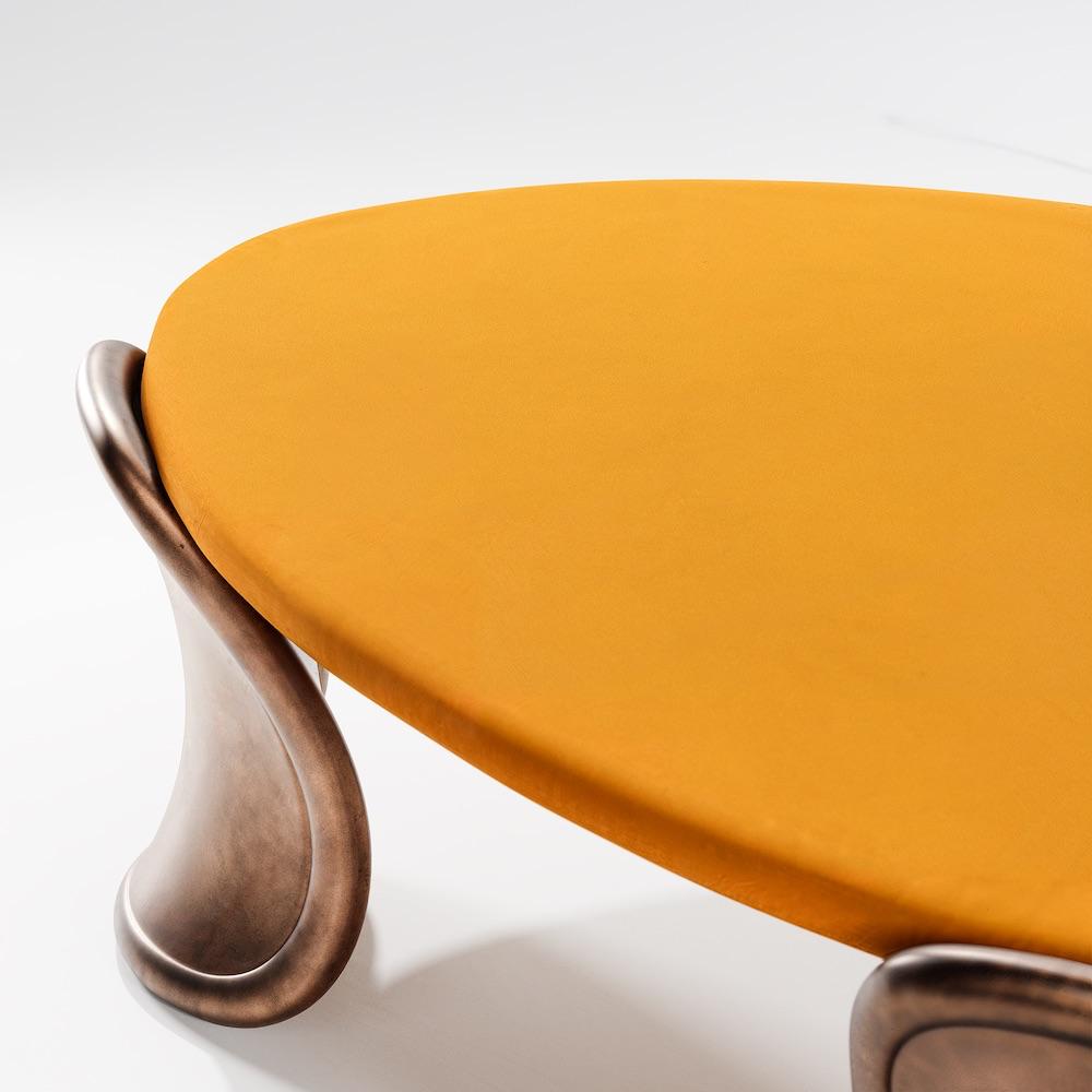 organik orta sehpa, bronz ayaklı sehpa, özel üretim coffee table, collectible design sehpa, lake oval orta sehpa