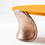 organik orta sehpa, bronz ayaklı sehpa, özel üretim coffee table, collectible design sehpa, lake oval orta sehpa