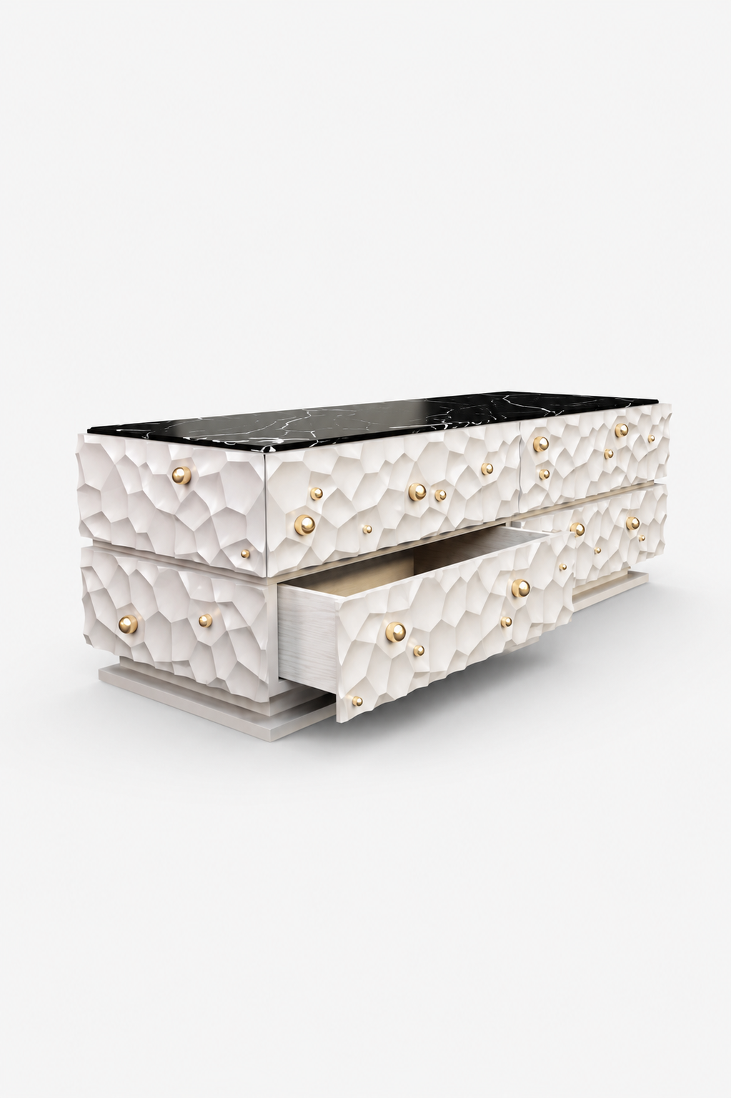 aurion şifonyer, mermer tablalı luxury dresser, sculptural modern şifonyer, özel üretim contemporary storage, collectible design bedroom furniture