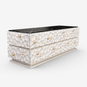 aurion şifonyer, mermer tablalı luxury dresser, sculptural modern şifonyer, özel üretim contemporary storage, collectible design bedroom furniture