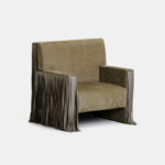 bold koltuk, fringe detaylı lounge chair, sculptural modern koltuk, özel üretim contemporary furniture, collectible design seating