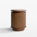 bruto komodin, cylindrical bedside table, mermer tablalı komodin, özel üretim luxury komodin, sculptural modern bedside table