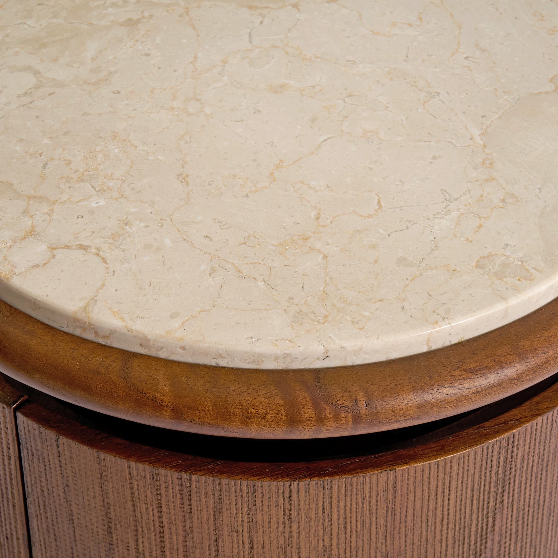 bruto komodin, cylindrical bedside table, mermer tablalı komodin, özel üretim luxury komodin, sculptural modern bedside table