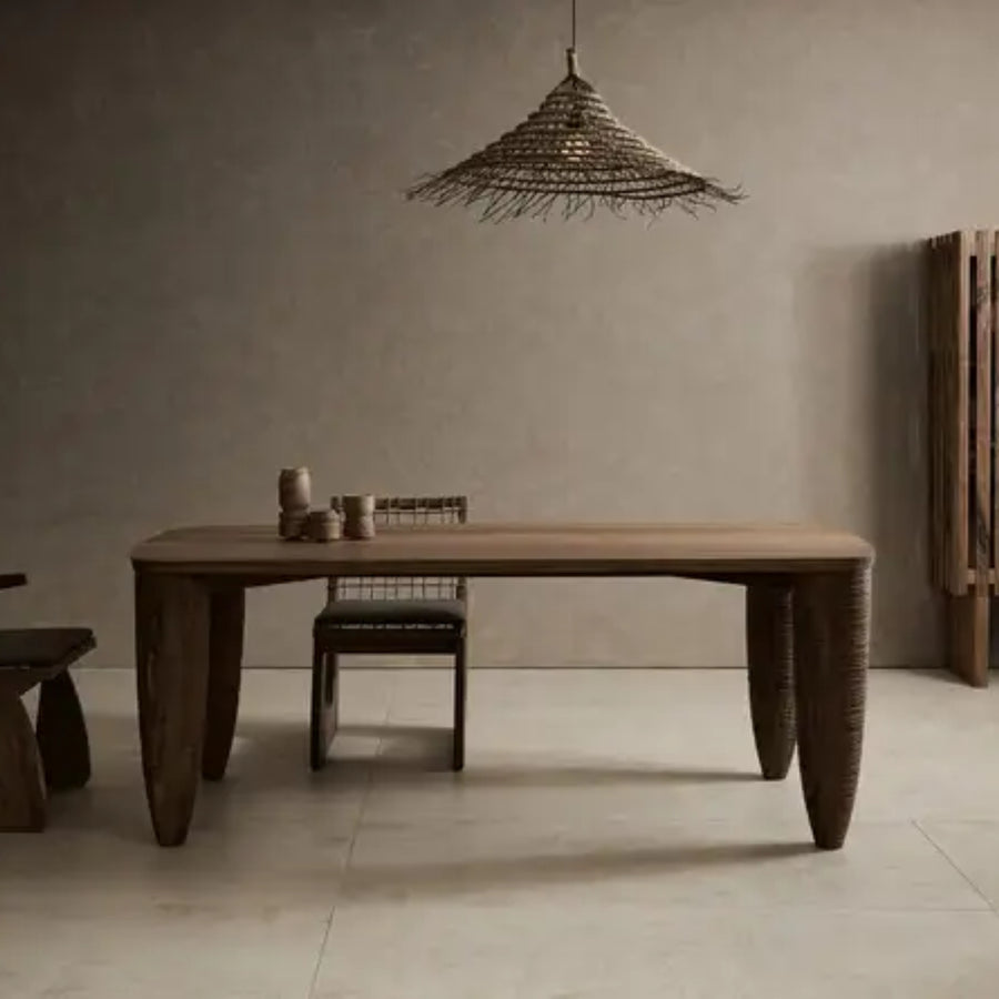 masif ahsap luxury masa, organic leg contemporary dining table, ozel uretim modern yemek masasi, sculptural wood designer masa, warm minimal dining furniture