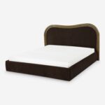 meşe çerçeveli karyola, özel üretim yatak, döşemeli başlıklı karyola, modern luxury bedroom furniture, ısmarlama ahşap detaylı karyola