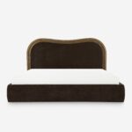 meşe çerçeveli karyola, özel üretim yatak, döşemeli başlıklı karyola, modern luxury bedroom furniture, ısmarlama ahşap detaylı karyola