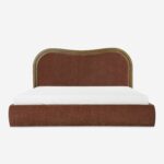 meşe çerçeveli karyola, özel üretim yatak, döşemeli başlıklı karyola, modern luxury bedroom furniture, ısmarlama ahşap detaylı karyola