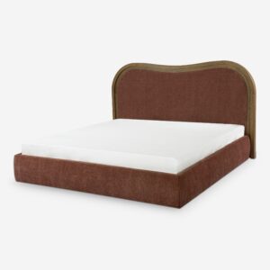 meşe çerçeveli karyola, özel üretim yatak, döşemeli başlıklı karyola, modern luxury bedroom furniture, ısmarlama ahşap detaylı karyola