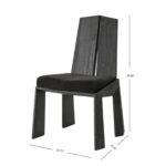 geometrik ahsap sandalye, brutalist dining chair, ozel uretim modern sandalye, black oak contemporary chair, sculptural collectible dining chair