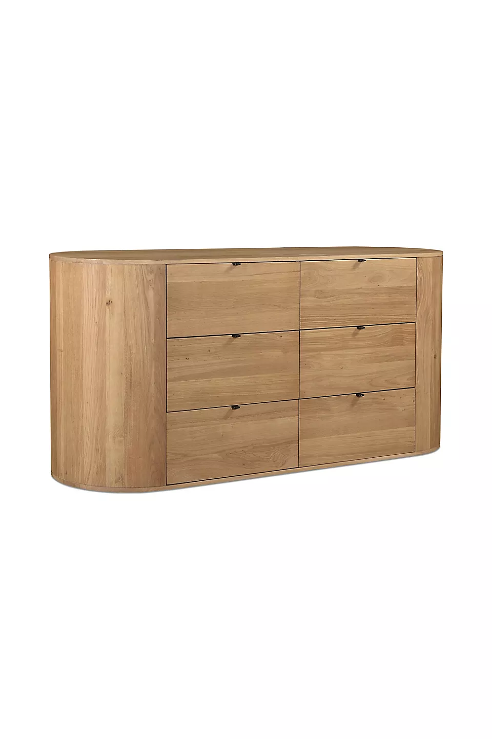 yuvarlatılmış köşeli şifonyer, masif meşe şifonyer, özel üretim yatak odası mobilyası, altı çekmeceli modern dresser, contemporary ahşap şifonyer
