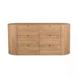 yuvarlatılmış köşeli şifonyer, masif meşe şifonyer, özel üretim yatak odası mobilyası, altı çekmeceli modern dresser, contemporary ahşap şifonyer