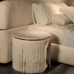 püsküllü komodin, mermer tablalı komodin, özel üretim yatak odası mobilyası, yuvarlak luxury bedside table, couture tasarım komodin