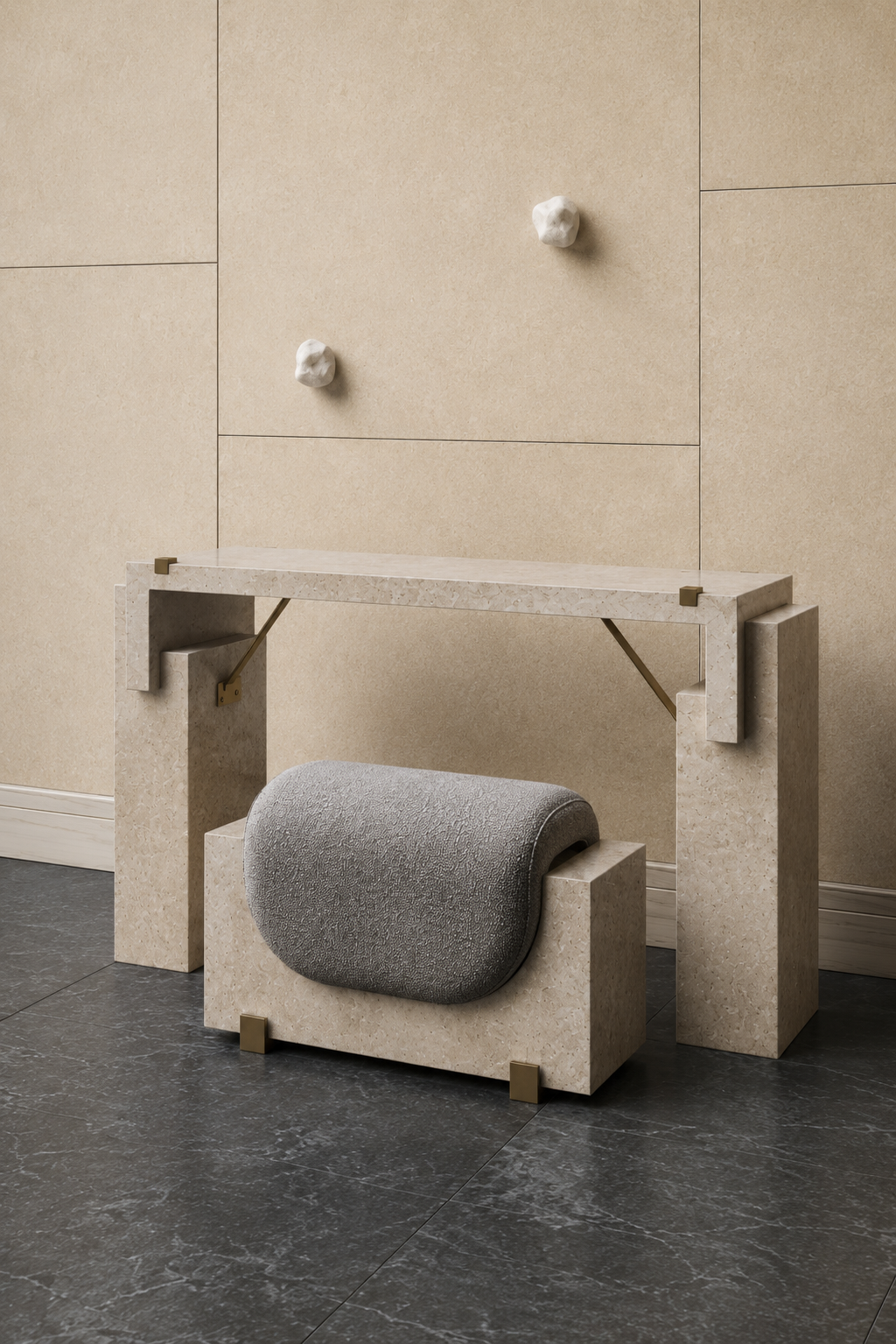 hokka makyaj masası seti, modern vanity masası, özel üretim makyaj masası, brass detaylı vanity ünitesi, contemporary yatak odası mobilyası