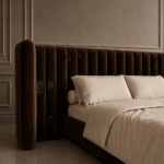 monza karyola, entegre komodinli luxury bed, yeşil kadife modern karyola, özel üretim contemporary bedroom furniture, hotel style collectible bed