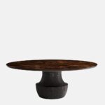 kök ceviz yemek masası, heykelsi pedestal masa, özel üretim dining table, collectible design masa, ısmarlama luxury yemek masası