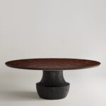 kök ceviz yemek masası, heykelsi pedestal masa, özel üretim dining table, collectible design masa, ısmarlama luxury yemek masası