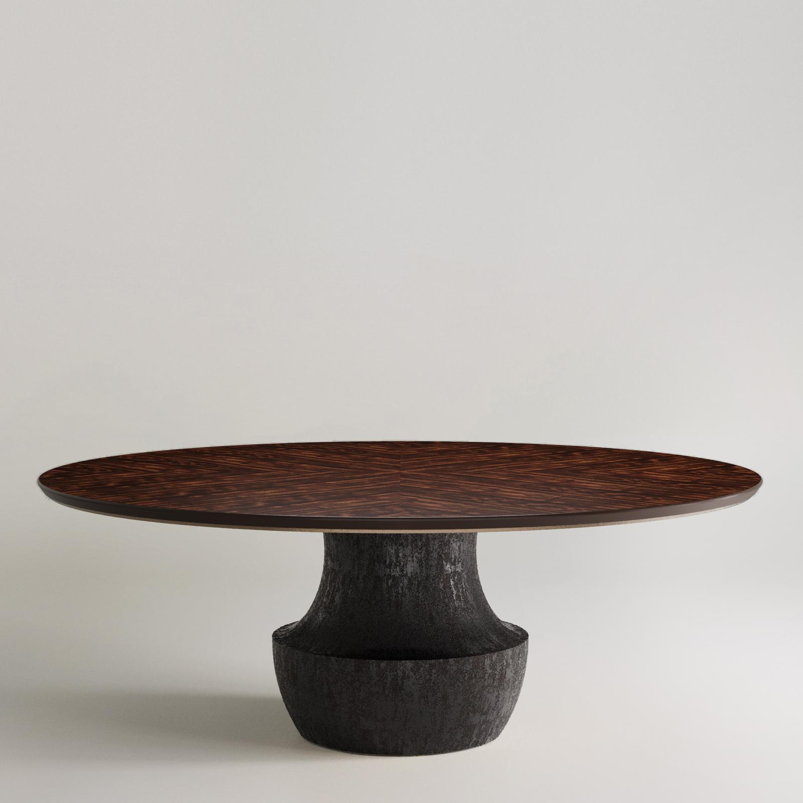 kök ceviz yemek masası, heykelsi pedestal masa, özel üretim dining table, collectible design masa, ısmarlama luxury yemek masası