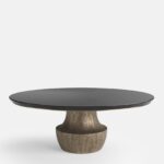 kök ceviz yemek masası, heykelsi pedestal masa, özel üretim dining table, collectible design masa, ısmarlama luxury yemek masası