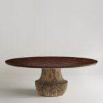 kök ceviz yemek masası, heykelsi pedestal masa, özel üretim dining table, collectible design masa, ısmarlama luxury yemek masası