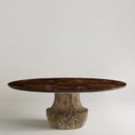 kök ceviz yemek masası, heykelsi pedestal masa, özel üretim dining table, collectible design masa, ısmarlama luxury yemek masası