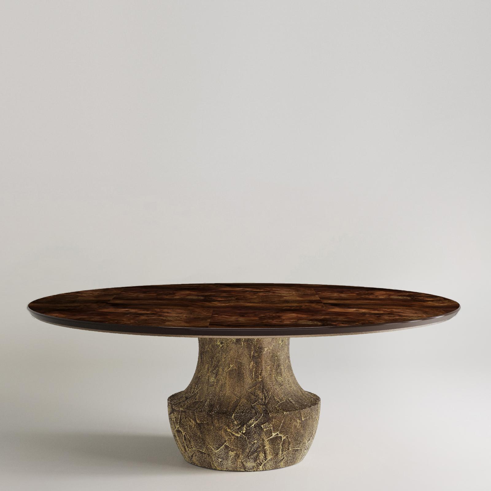 kök ceviz yemek masası, heykelsi pedestal masa, özel üretim dining table, collectible design masa, ısmarlama luxury yemek masası
