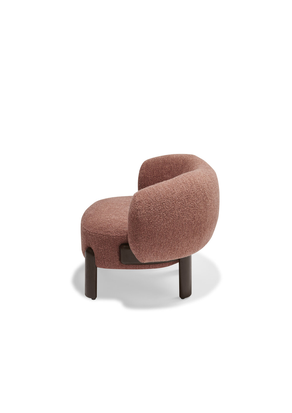 boucle lounge chair, sculptural modern koltuk, ozel uretim contemporary berjer, rounded barrel armchair, organic modern luxury seating