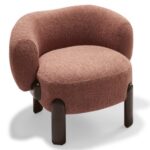 boucle lounge chair, sculptural modern koltuk, ozel uretim contemporary berjer, rounded barrel armchair, organic modern luxury seating