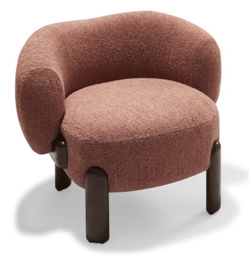 boucle lounge chair, sculptural modern koltuk, ozel uretim contemporary berjer, rounded barrel armchair, organic modern luxury seating
