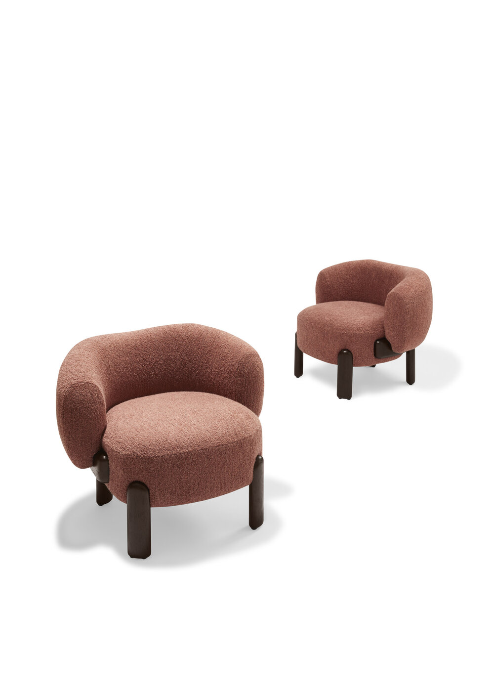 boucle lounge chair, sculptural modern koltuk, ozel uretim contemporary berjer, rounded barrel armchair, organic modern luxury seating