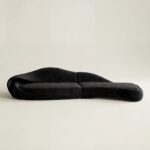 organik köşe kanepe, heykelsi modern kanepe, özel üretim contemporary sofa, siyah organic corner sofa, collectible design köşe koltuk