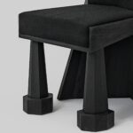 black oak designer chair, brutalist contemporary sandalye, collectible dining chair design, ozel uretim architectural seating, sculptural luxury ahsap sandalye