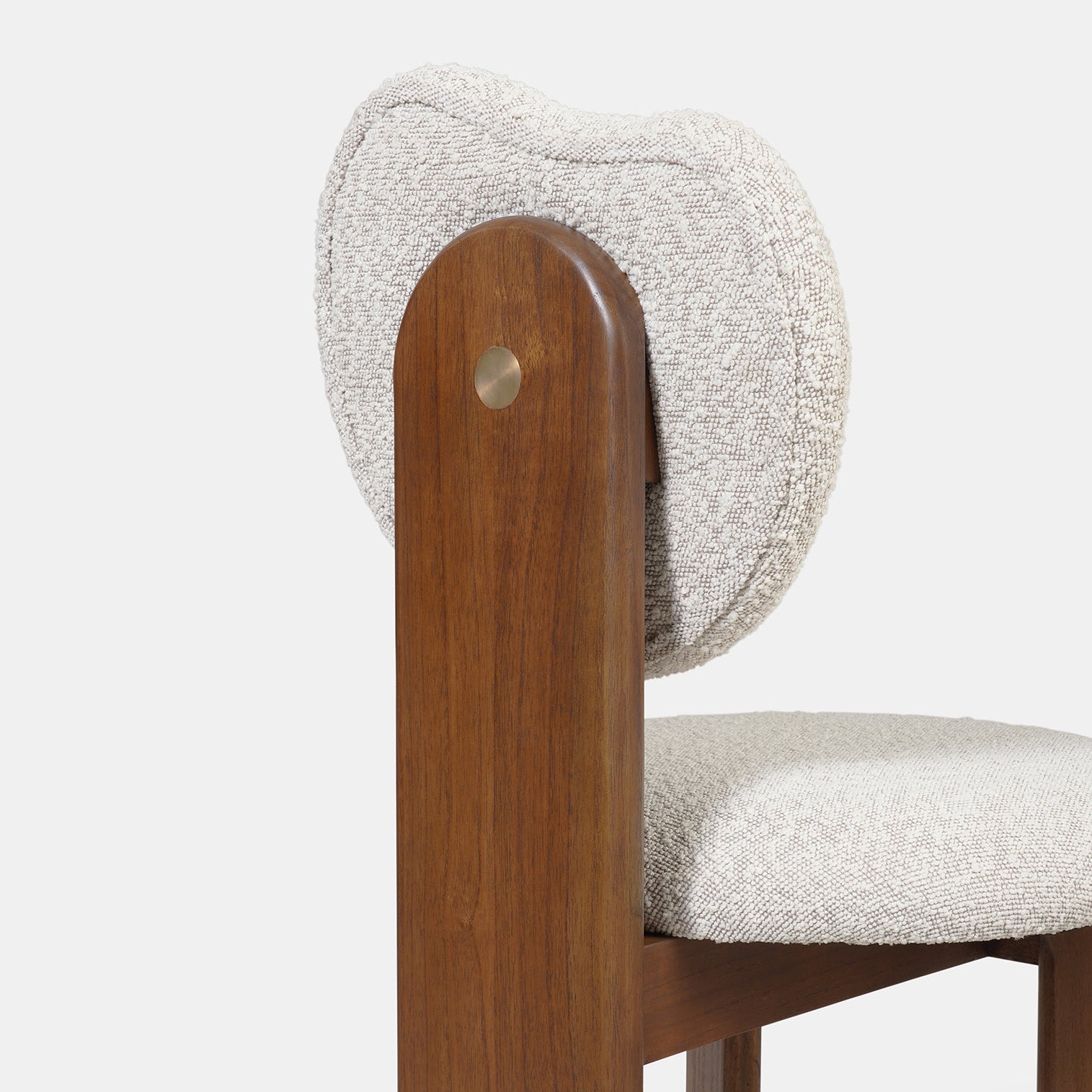boucle bar sandalyesi, ozel uretim counter stool, contemporary ahsap bar sandalyesi, round back modern stool, luxury mutfak bar sandalyesi