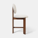 boucle bar sandalyesi, ozel uretim counter stool, contemporary ahsap bar sandalyesi, round back modern stool, luxury mutfak bar sandalyesi
