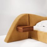 curved platform luxury bed, ozel uretim contemporary karyola, sculptural modern bedroom furniture, organic form designer yatak, soft minimal luxury karyola